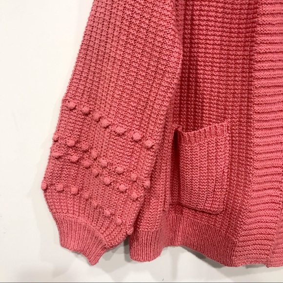 Maurices Sz L Solid Bobble Sleeve Open Front Cardi - Picture 3 of 10